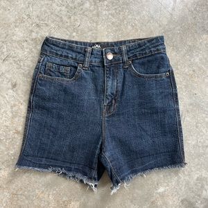 BDG High Rise Shorts in Dark Blue Wash Vintage Urban Outfitters